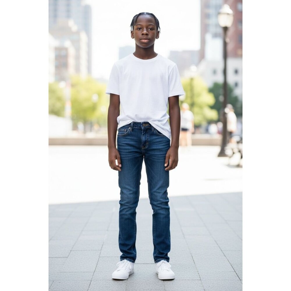 NEW Wrangler Boys Classic Straight Pants Premium Denim Blue Jeans 12 Regular